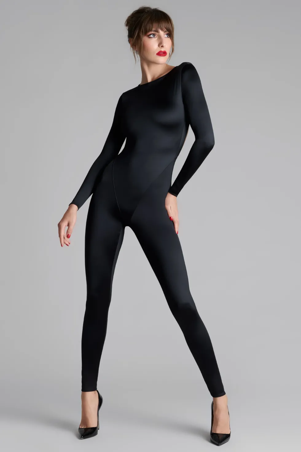 French KissCatsuit dos ouvert manches longues