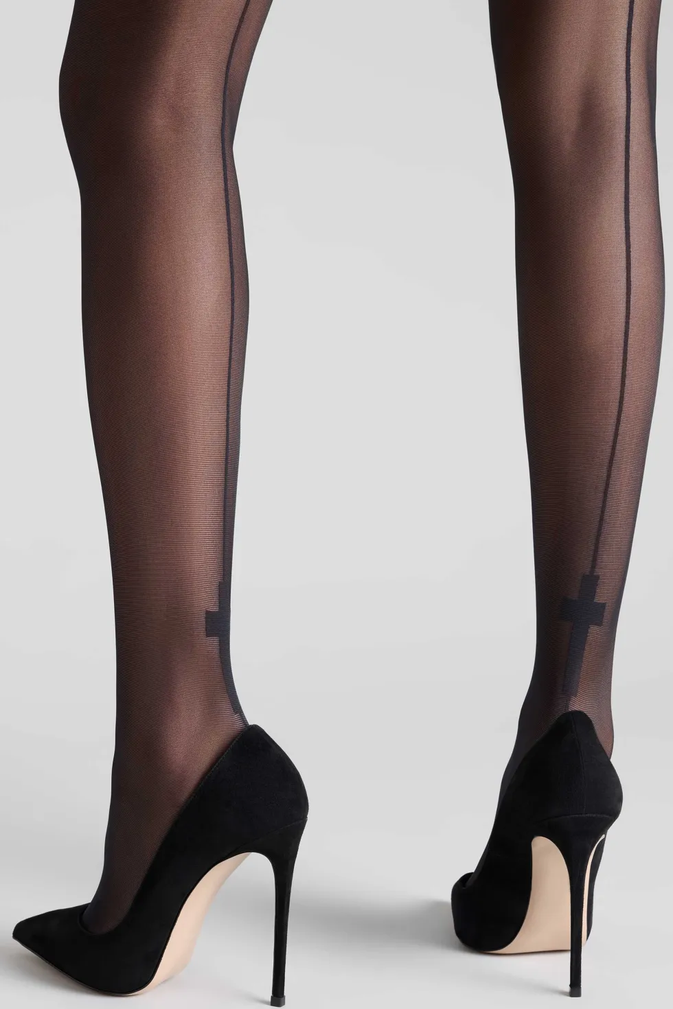LegwearBas coupés roulés coutures Croix 20D