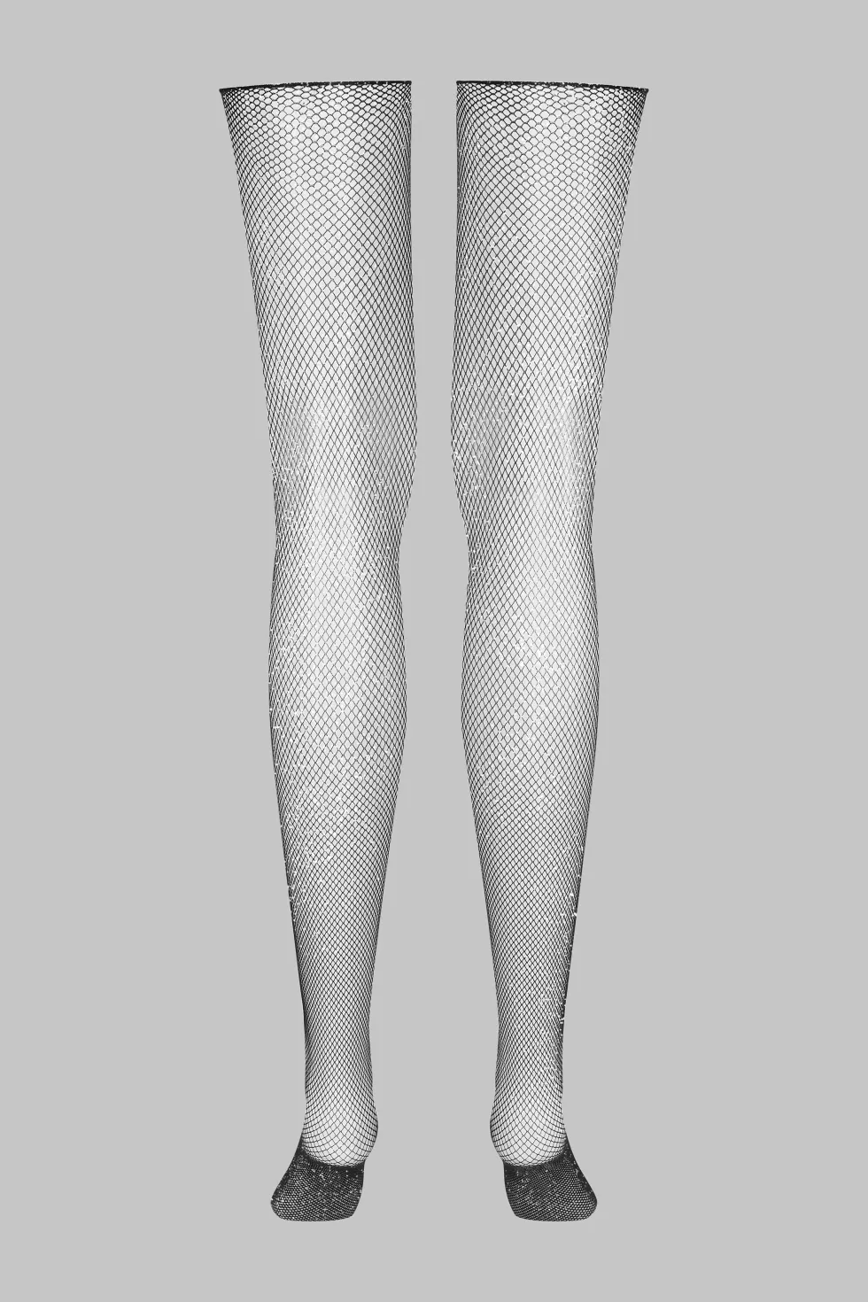 LegwearBas coupés roulés résille Lurex