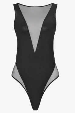 MinuitMaillot de bain une pièce col V transparent