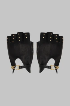 Mitaines cuir cloutées