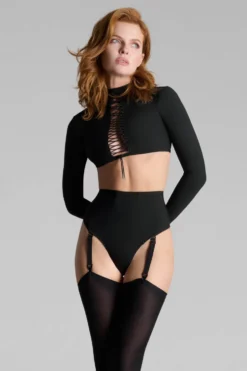 Nuit InfinieTanga taille haute porte-jarretelle