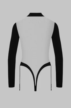 Pure TentationBody string col V manches longues porte-jarretelles