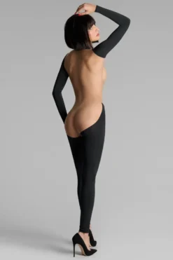 Pure TentationCatsuit manches longues dos transparent